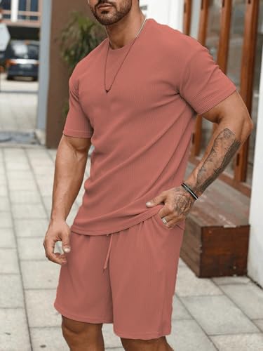 SHIENZY Mens Casual Solid Printed Night Suit Co-Ord Set || T-Shirt and Shorts Nightwear Set || Sleepwear/Loungewear for Regular