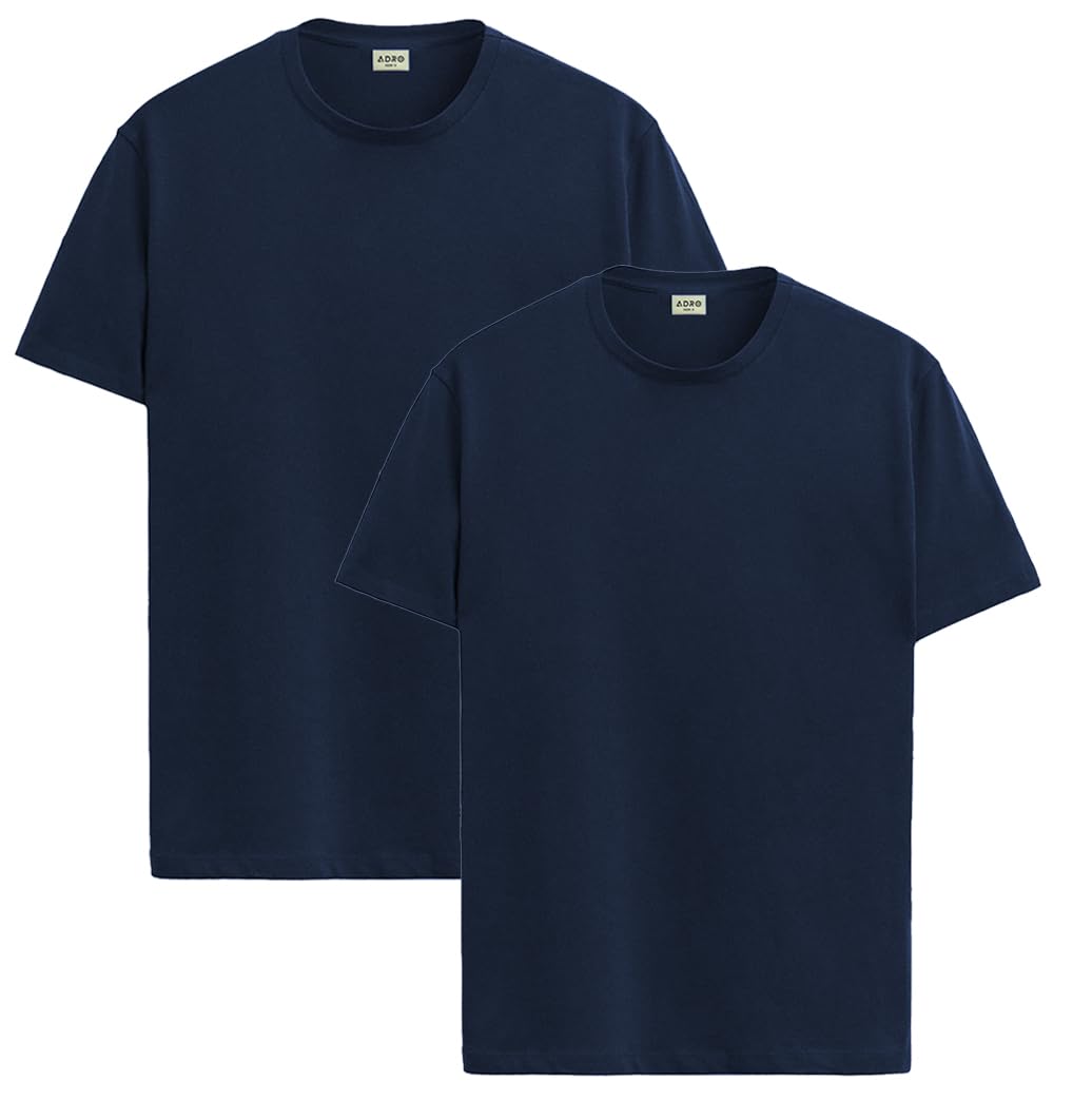 ADRO T Shirts Pack of 2 Mens Tshirts Cotton T Shirts for Men Tshirt T-Shirts Combo T Shirts Tshirts for Men Plain Solid Tshirts