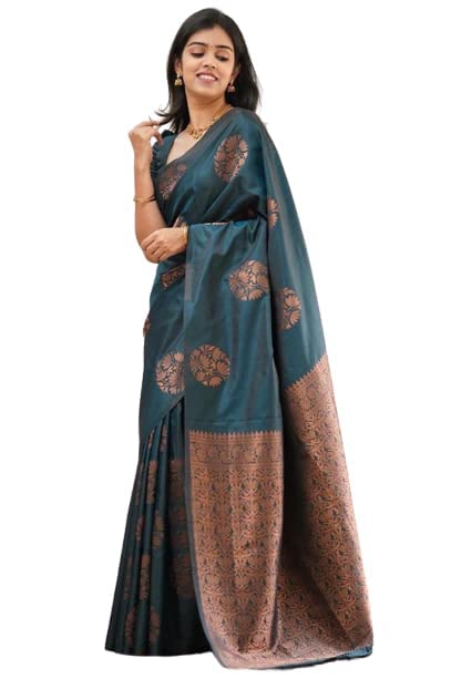 Yashika Womens Banarasi Cotton Silk Jacquard saree (MUDRA RAMA 02)