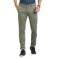 Turtle Men Cotton Olive Printed Narrow Fit Stretchable Casual Trousers