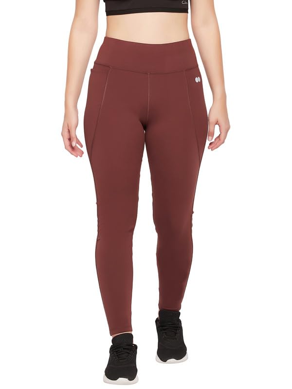 Clovia Womens Feather Feel High Rise 3 Pocket Tights (AB0091R06_Brown_XXL)