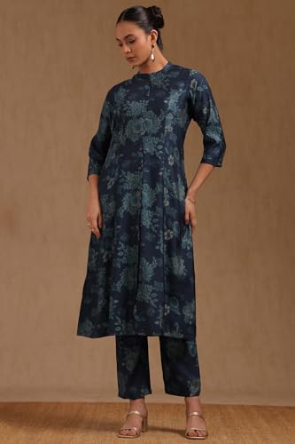 Soch Womens Muslin Co-Ord Set (FWA5KS10940_Navy Blue