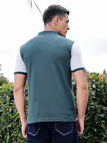 Thomas Scott Mens | Solid | Polo Neck | Polyester Blend | Knitted | Button Closure | Ribbed Shorts Sleeve | Regular Fit | Tshir