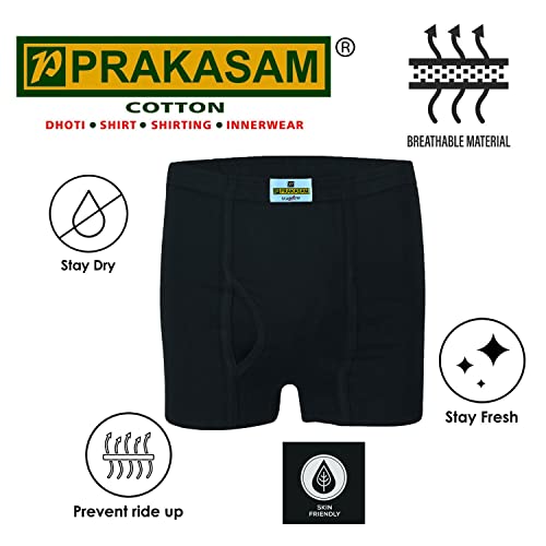 PRAKASAM COTTON (Marlow Mens Inner Elastic Trunks Without Pocket-Pack of 2