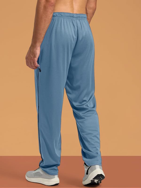 Pinkmint Mens Spandex Track Pant ll Stylish Regulr Fit Track with Side Zip Pocket ll Gym Wear ll Yoga ll Sports (Pack of 1) Lig