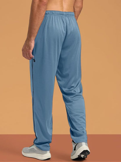 Pinkmint Mens Spandex Track Pant ll Stylish Regulr Fit Track with Side Zip Pocket ll Gym Wear ll Yoga ll Sports (Pack of 1) Lig