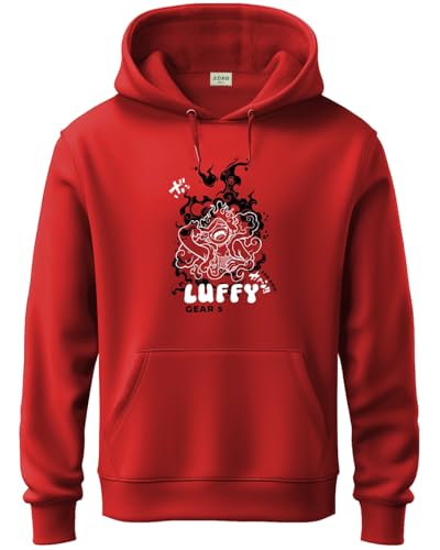 ADRO Hoodies for Men | Printed Hoodie for Men | Cotton Hoodie | Luffy Hoodie Gear 5 | Sweatshirt for Men | Anime Hoodie | H24-LU