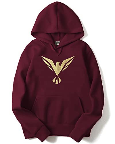 ADRO Men's Cotton Neck Hooded Sweatshirt (H20-GL-BIR-MR_Maroon_XL)