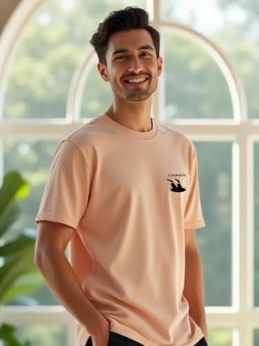 Nobero MenS Regular Fit T-Shirt (1M-Twts-C0561-Wr_Blush