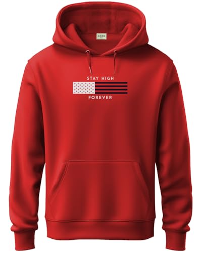 ADRO Hoodies for Men | Printed Hoodie for Men | Cotton Hoodie | Mens Hoodies | Sweatshirt for Men | Hooded Hoodie | H24-FLAG-RD-