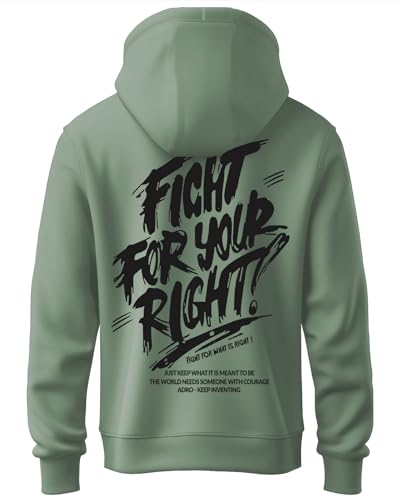 ADRO Mens Fight for Your Right Backside Printed Hoodies in Premium Cotton Fleece 340 GSM (H23-M-FGT-PT-XL_Pista)