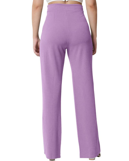 Noble Monk Women Regular Fit Casual Pant| High Waist Trouser | Wide Leg Baggy Korean Trousers For Women
