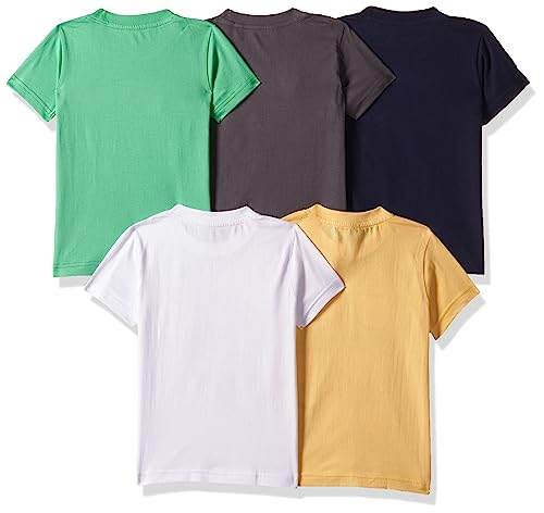 T2F Boys Solid Regular Fit T-Shirt (TSRT5P08_Multicolour