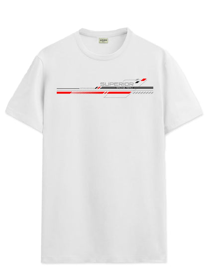 ADRO Men's Graphic Printed 100% Cotton T-Shirt - Regular Fit, Printed T-Shirts for Men (RN24-RAC-WH_White)