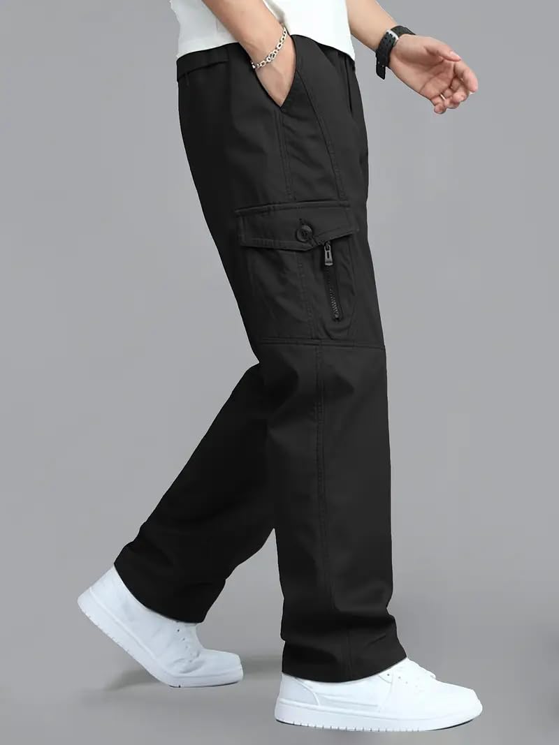 TAGAS Men Cotton Cargo Trouser ||Mens Relaxed Fit Cargo|| Mens Multi Pocket Cargos Pants||MC-16 Black
