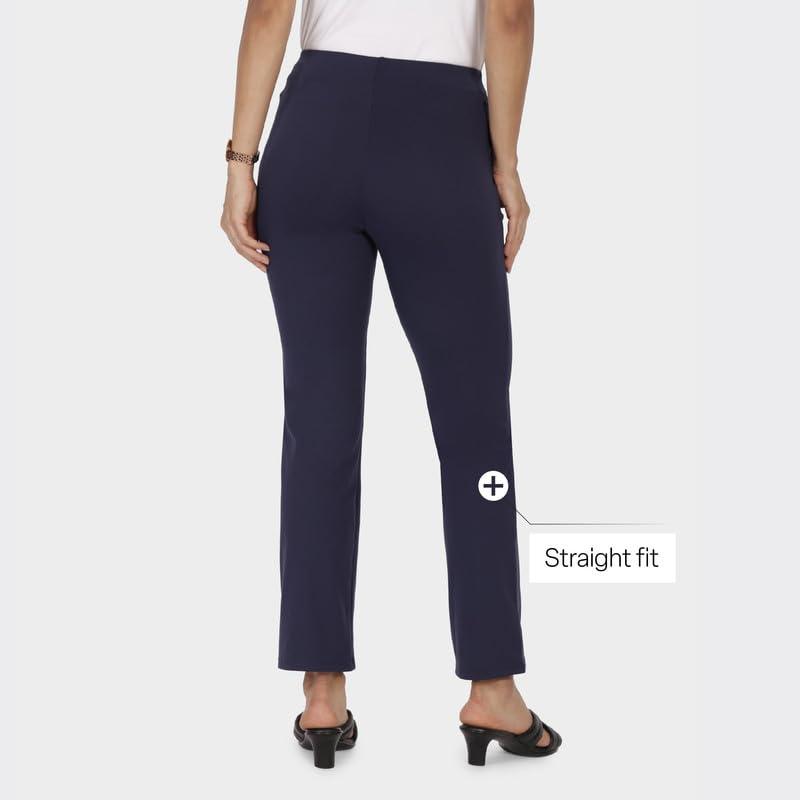 BlissClub Womens Straight Pants_Naina Navy Tall-Above 5.5