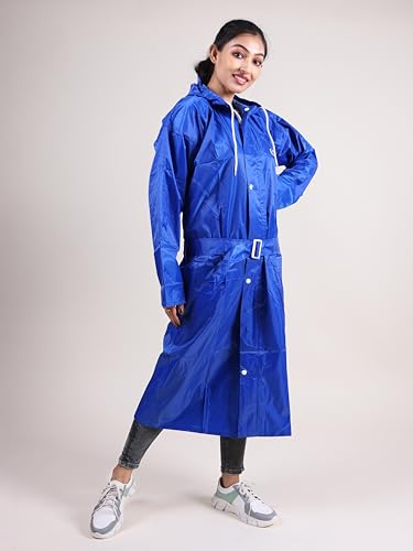 RUPA Rainsuit Women Waterproof PVC Raincoat with Hood & Carry Bag | Lightweight Rainwear for Women with Front Zip | Solid Color