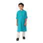 Fabindia Kids Chinese Collar Long Kurta Cotton_4-6Y Blue