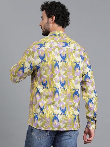 Kotty MenS Relaxed Fit Printed Spread Collar Casual Shirt(Multicolor,Xl)