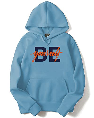 ADRO Men's Cotton Neck Hooded Sweatshirt (H20-M-BYO-SK_SkyBlue_XL)