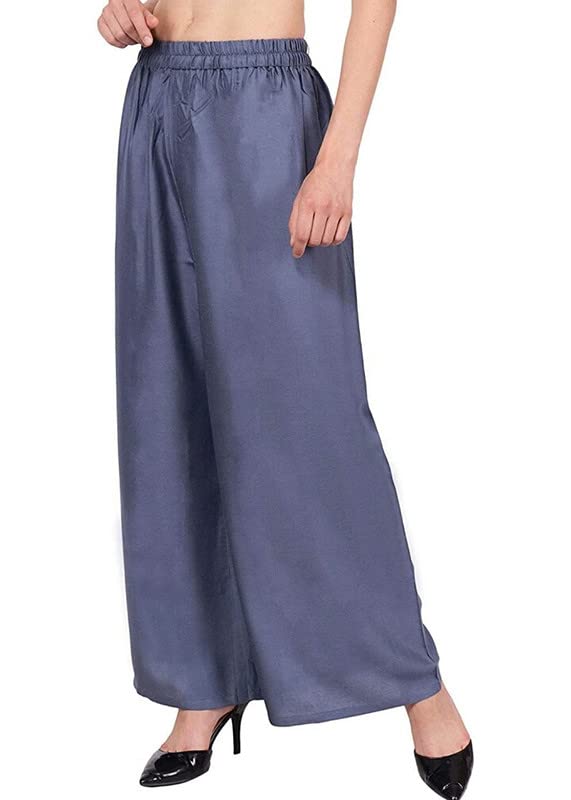 Fashion Gallery WomenS Rayon Relaxed Fit Palazzo Pants With Full Length Pull On Closure And Elasticated Flexible Waist|Palazzo
