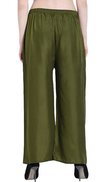 Fashion Gallery WomenS Rayon Relaxed Fit Palazzo Pants With Full Length Pull On Closure And Elasticated Flexible Waist|Palazzo