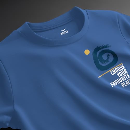 Nobero MenS Graphic Print Regular Fit T-Shirt (1M-Twts-C1042-Ag_Adventure Begins-Marine