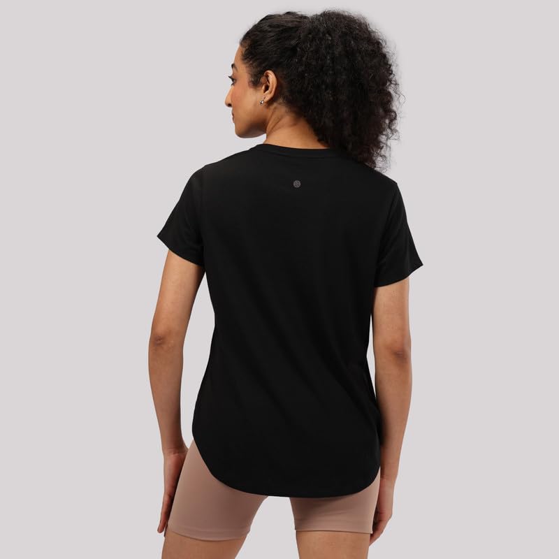 BlissClub Cotton Pro Curved Hem Tee, Cotton-Like Comfort, Sweat-Free Confidence, Apple Hem Tee, Flattering Silhouette, Relaxed f