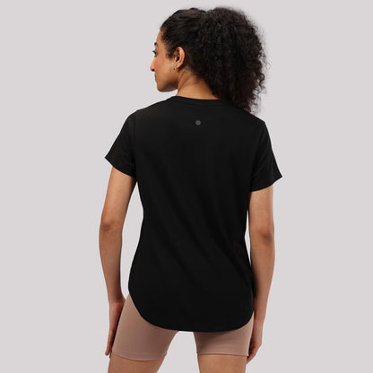 BlissClub Cotton Pro Curved Hem Tee, Cotton-Like Comfort, Sweat-Free Confidence, Apple Hem Tee, Flattering Silhouette, Relaxed f