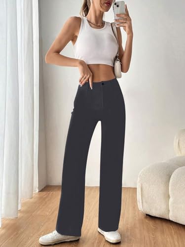 Toochki Trousers for Women | Womens High-Waisted Pant | Trouser | Korean Style | Grey Color