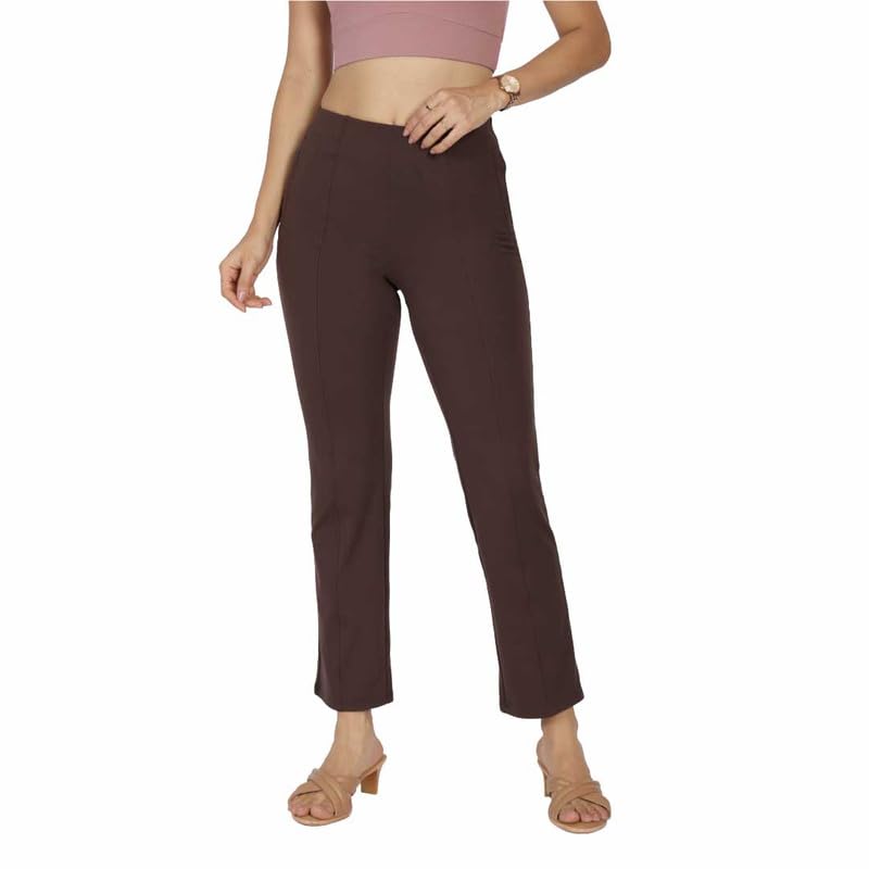 BlissClub Womens Straight Pants_Barkha Brown Tall-Above 5.5