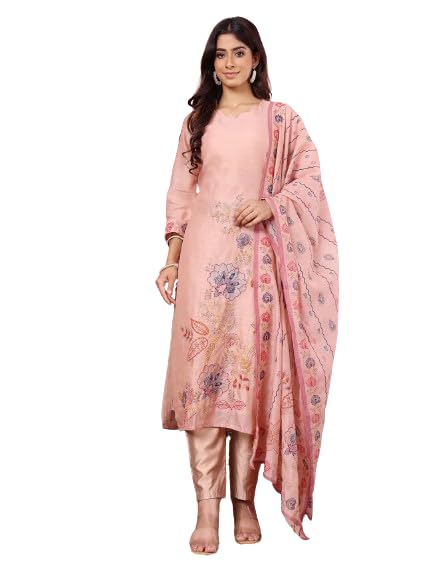 Varanga Women Pure Kantha Hand Embroidered Kurta Set With Dupatta