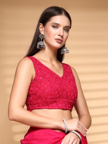 Oomph! Readymade Blouse For Women, Cotton, Sleeveless, V-Neck, Rbbl615