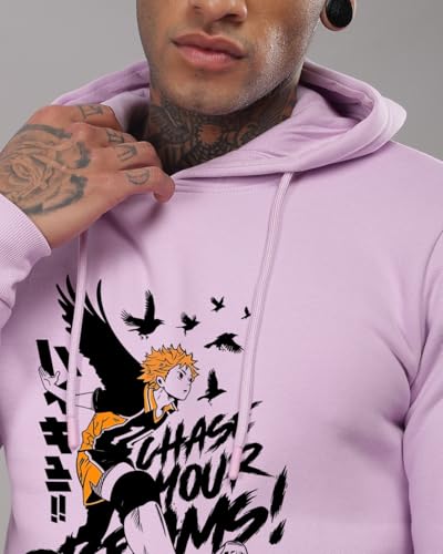 ADRO Men's Printed Hoodie - Cotton, Lavender, Size 48, Model H24-DREAM-PU