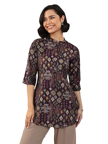 Libas Women's Silk Blend Ethnic Motifs Straight Kurtis