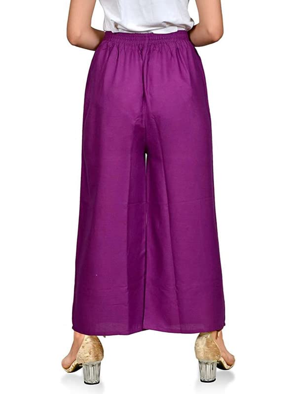 Fashion Gallery WomenS Rayon Relaxed Fit Palazzo Pants With Full Length Pull On Closure And Elasticated Flexible Waist|Palazzo