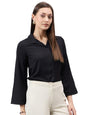 Style Quotient Women Black Solid Regular Fit Shirt