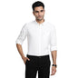Turtle Men Cotton Stretch White Solid Slim Fit Casual Shirts