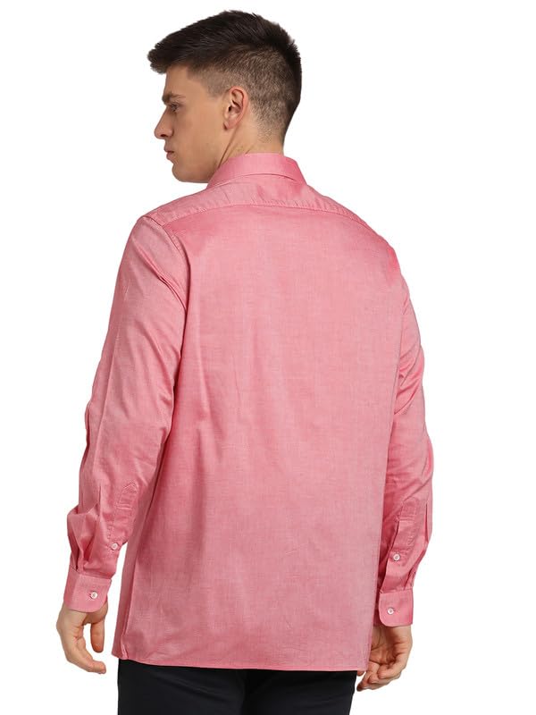Turtle Men 100% Cotton Coral Solid Regular Fit Formal Shirt