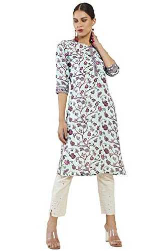 Soch Women Blue Crepe Printed Kurta