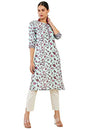 Soch Women Blue Crepe Printed Kurta