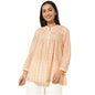Fabindia WomenS Printed Regular Fit Tunic (1035731Natural- Natural-Yellow