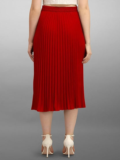 Kzully | Chic Midi Skirts Elegant Ensembles For Women & Girls Red