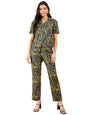 Pivl Women Shirt Pant Navy Abstract Print Co-Ord Set_2X-Large