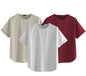 Juneberry Pure 100% Cotton Oversized Loose Baggy Fit Round Neck With Drop Shoulder White & Maroon & Swanwhite Half Sleeves Boyfr