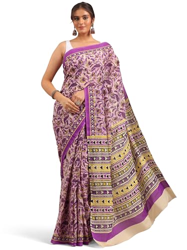 Libas Womens Printed Cotton Saree With Blouse Piece
