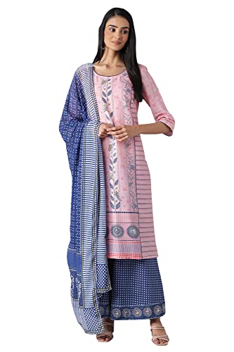 Aurelia Printed Cotton Round Neck Womens Kurta Set (S22FEAS1293A-P)