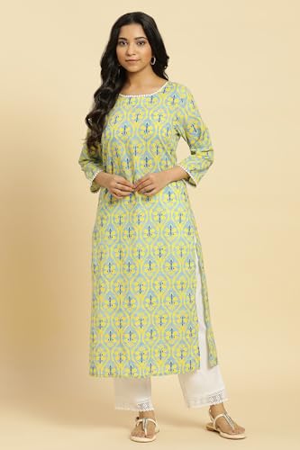 W for Woman Women's Cotton Regular Fit Floral Kurta