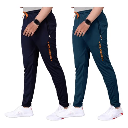 Tee Projekt Lycra Combo Soild & Zippered Pockets Style Regular Fit Track Pant for Men Jogger, Gym Wear, Yoga