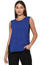 Allen Solly Women Printed Casual Polyester Sleeveless Round Neck T-Shirt